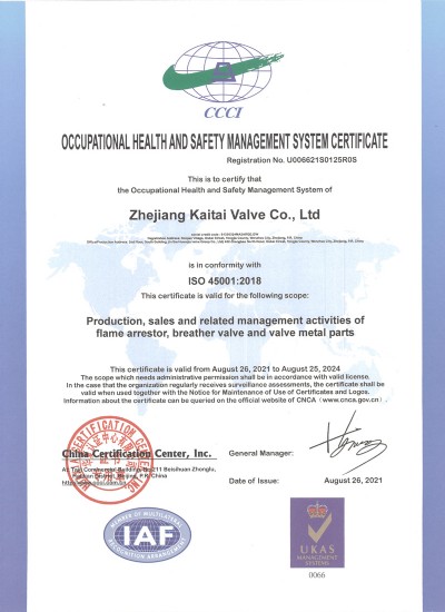 職業(yè)健康安全管理體系認(rèn)證證書(shū)